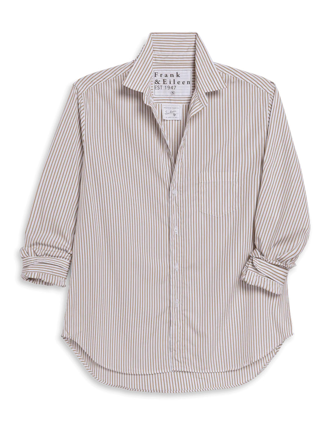 Eileen Relaxed Button Up Shirt in Cream Stripe