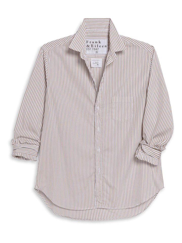 Eileen Relaxed Button Up Shirt in Cream Stripe