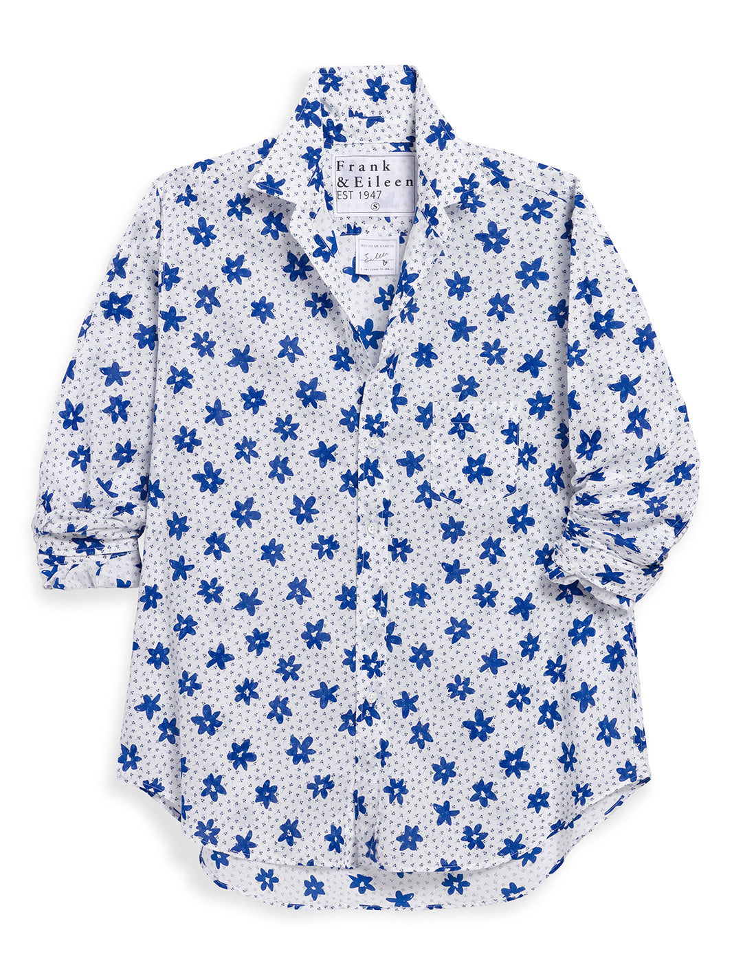 Eileen Relaxed Button-Up Shirt in Small Flowers Big Flowers