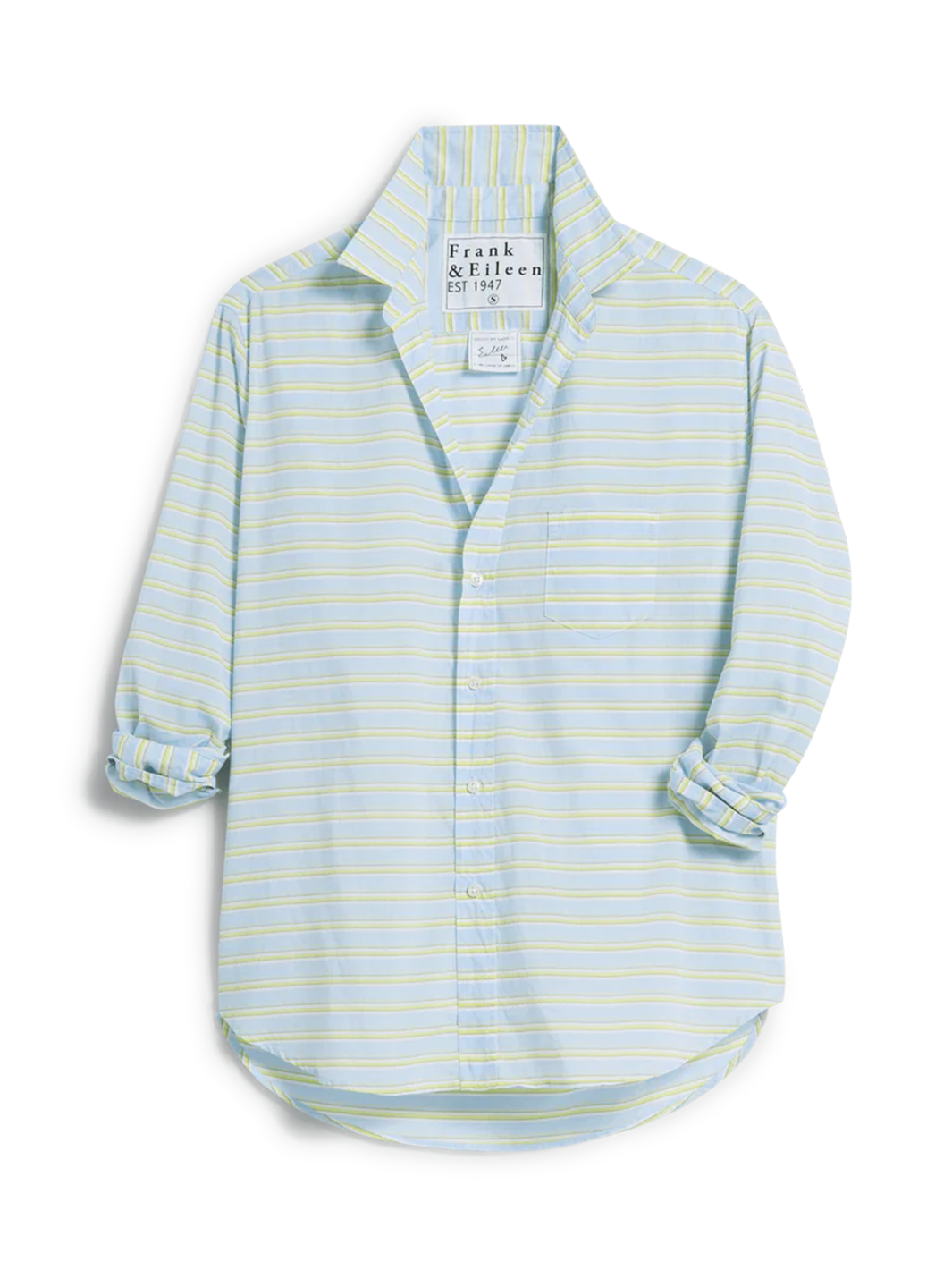 Eileen Relaxed Button-Up in Blue Green Stripe