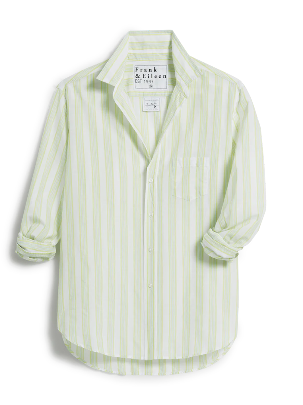 Eileen Relaxed Button-Up in Green Stripe