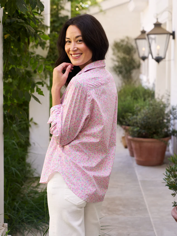 Eileen Famous Denim Shirt in Pink Floral