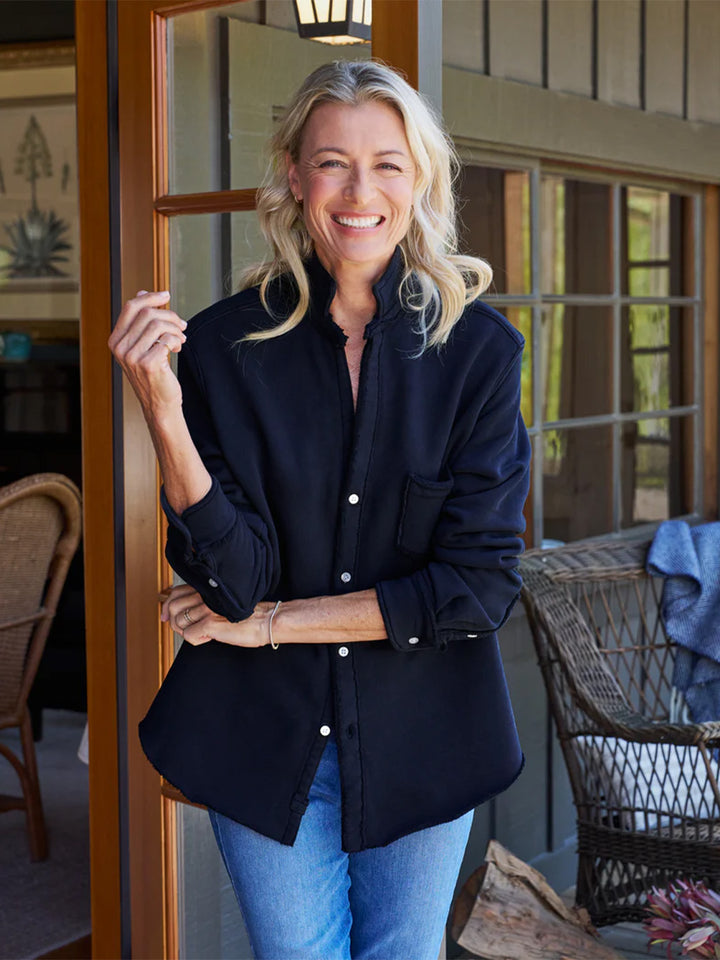 Eileen Sweatshirt Button Up in British Royal Navy
