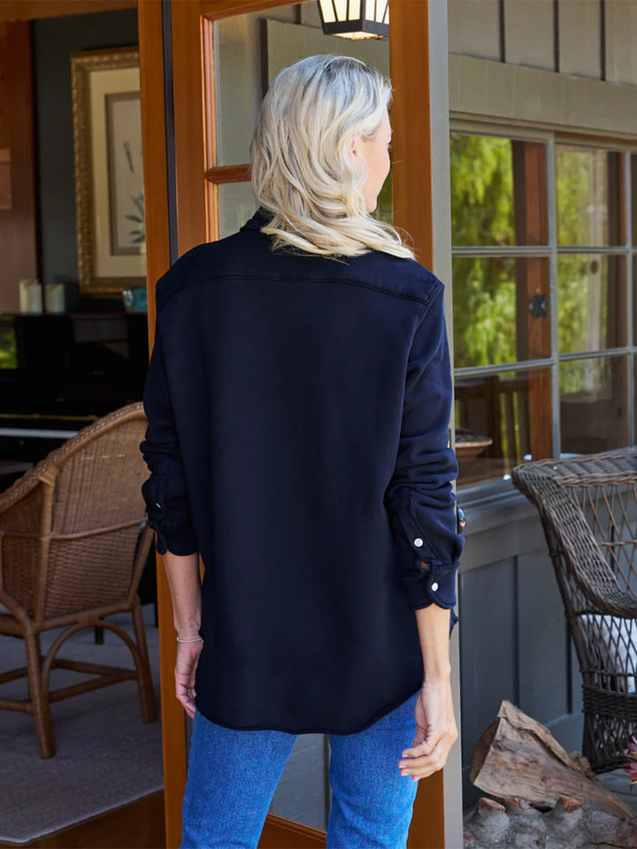 Eileen Sweatshirt Button Up in British Royal Navy