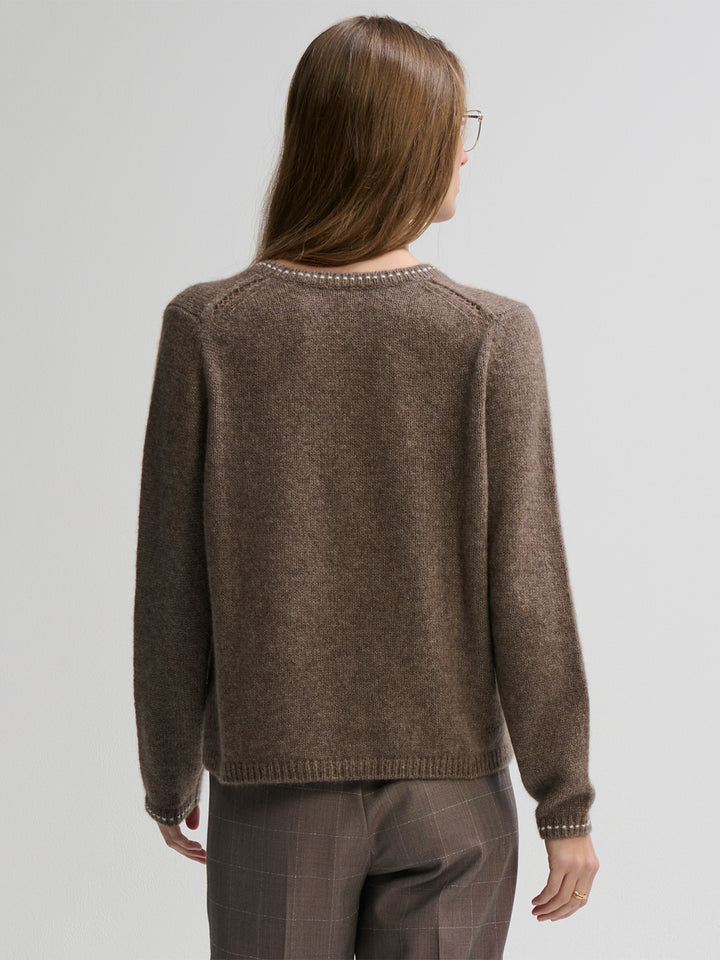 Elisa 2-Tone Cardigan in Hazel