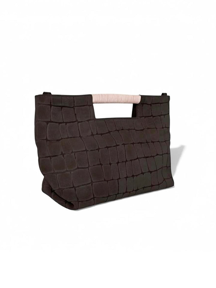 Ella Croc Crossbody in Truffle