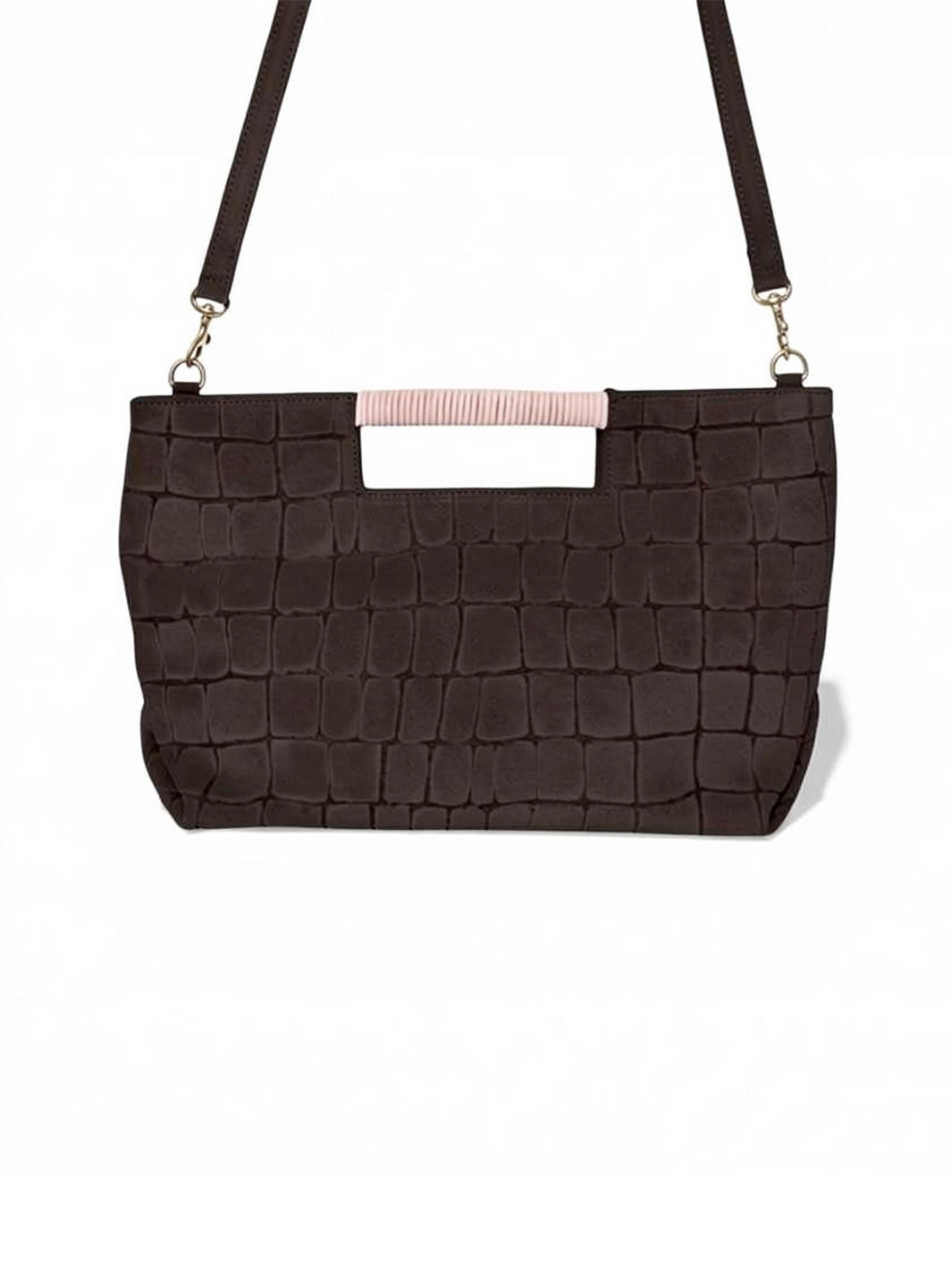 Ella Croc Crossbody in Truffle