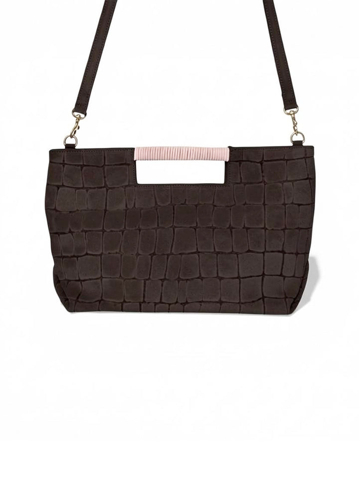 Ella Croc Crossbody in Truffle