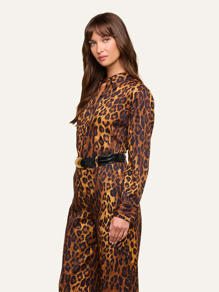 Ellery Blouse in Tan Multi Javan Leopard