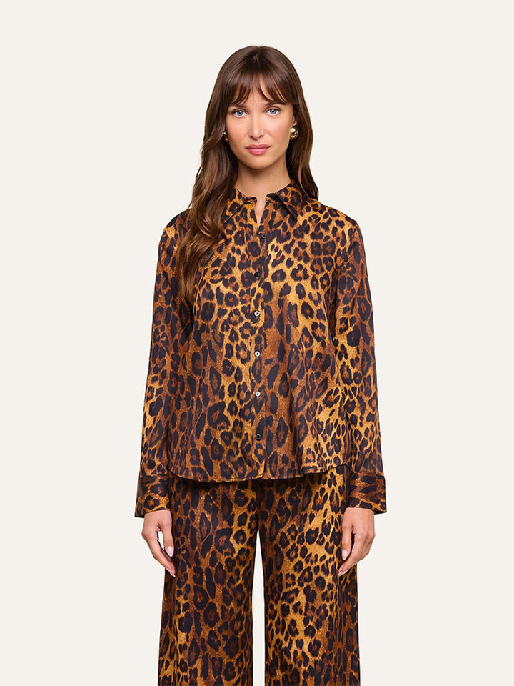 Ellery Blouse in Tan Multi Javan Leopard