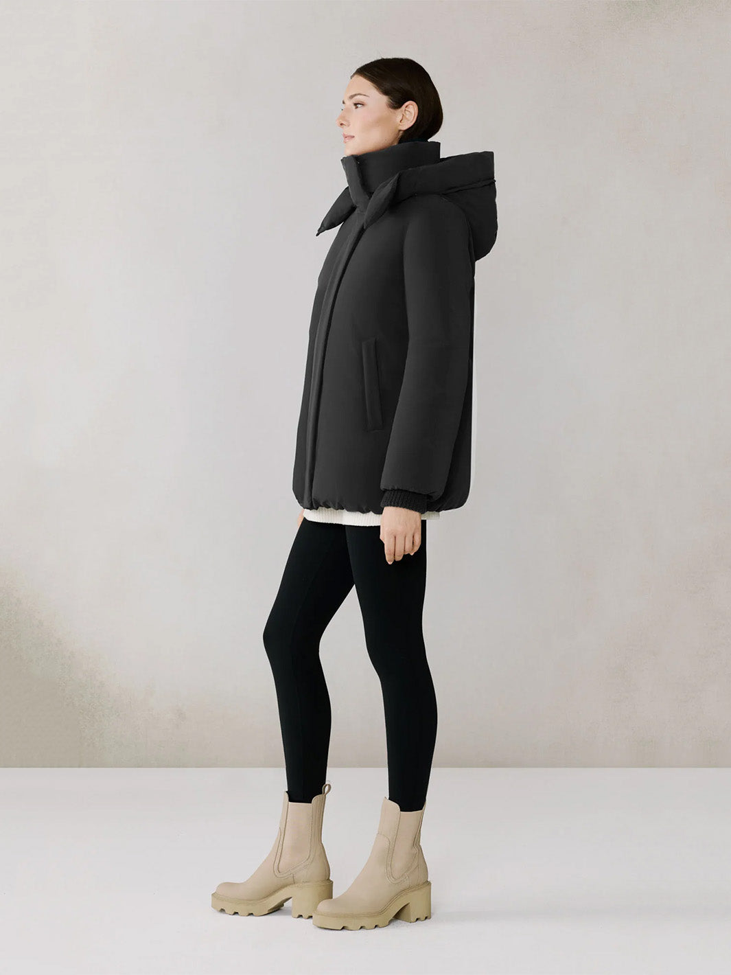 Elmira Cocoon Down Jacket in Black