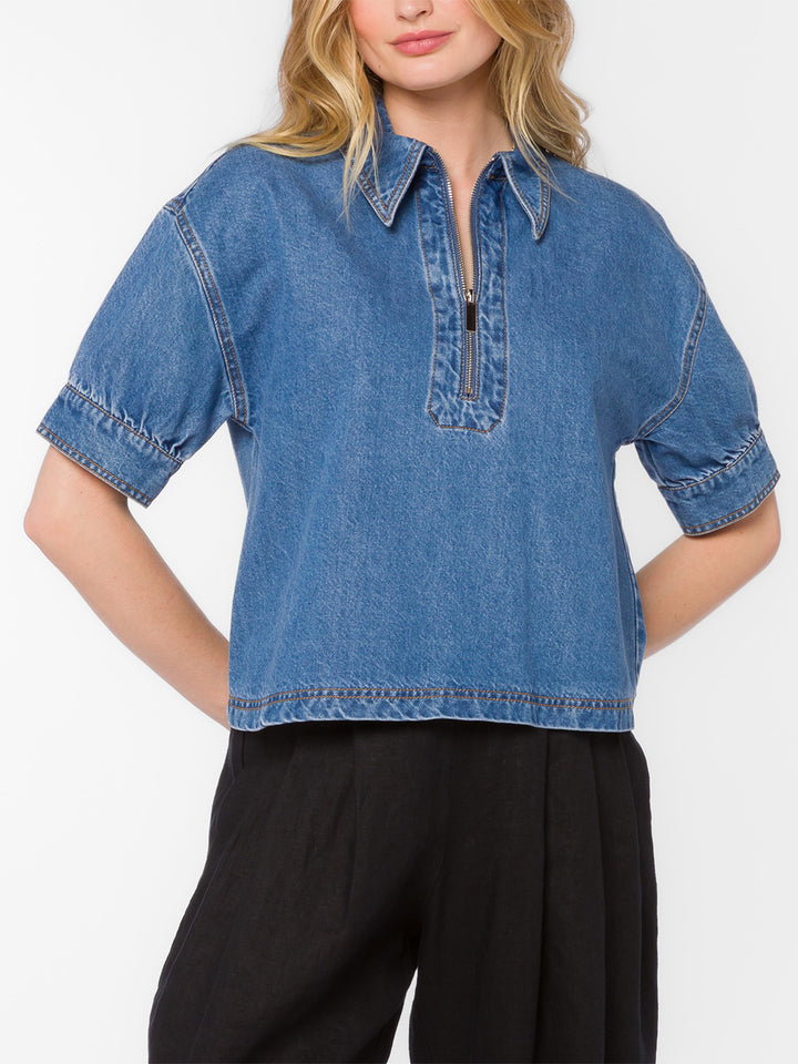 Elvie Top in Sena Blue