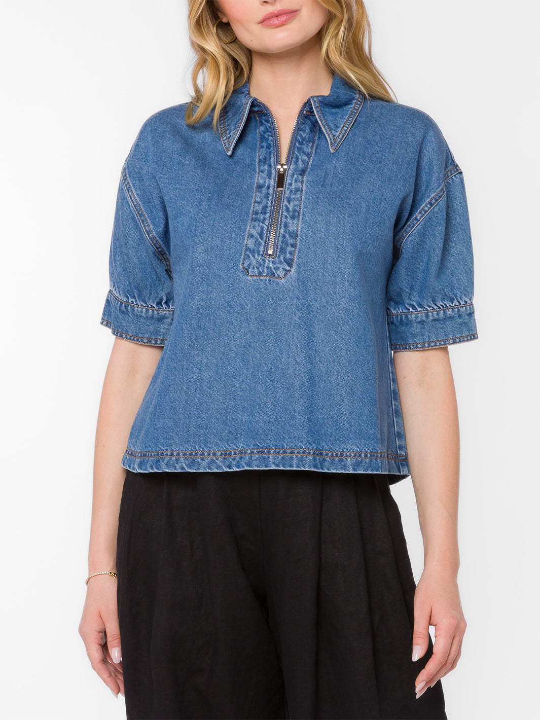 Elvie Top in Sena Blue
