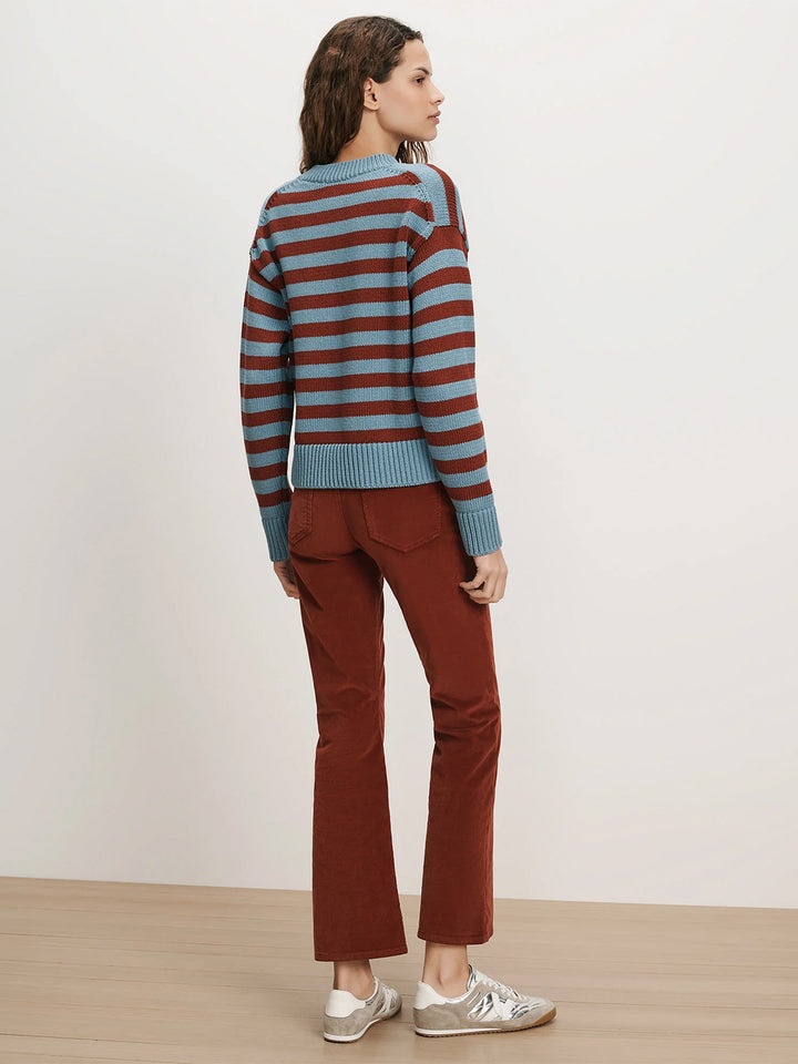 Emile Striped Pullover in Blue and Red Contrast Pocket Sweater