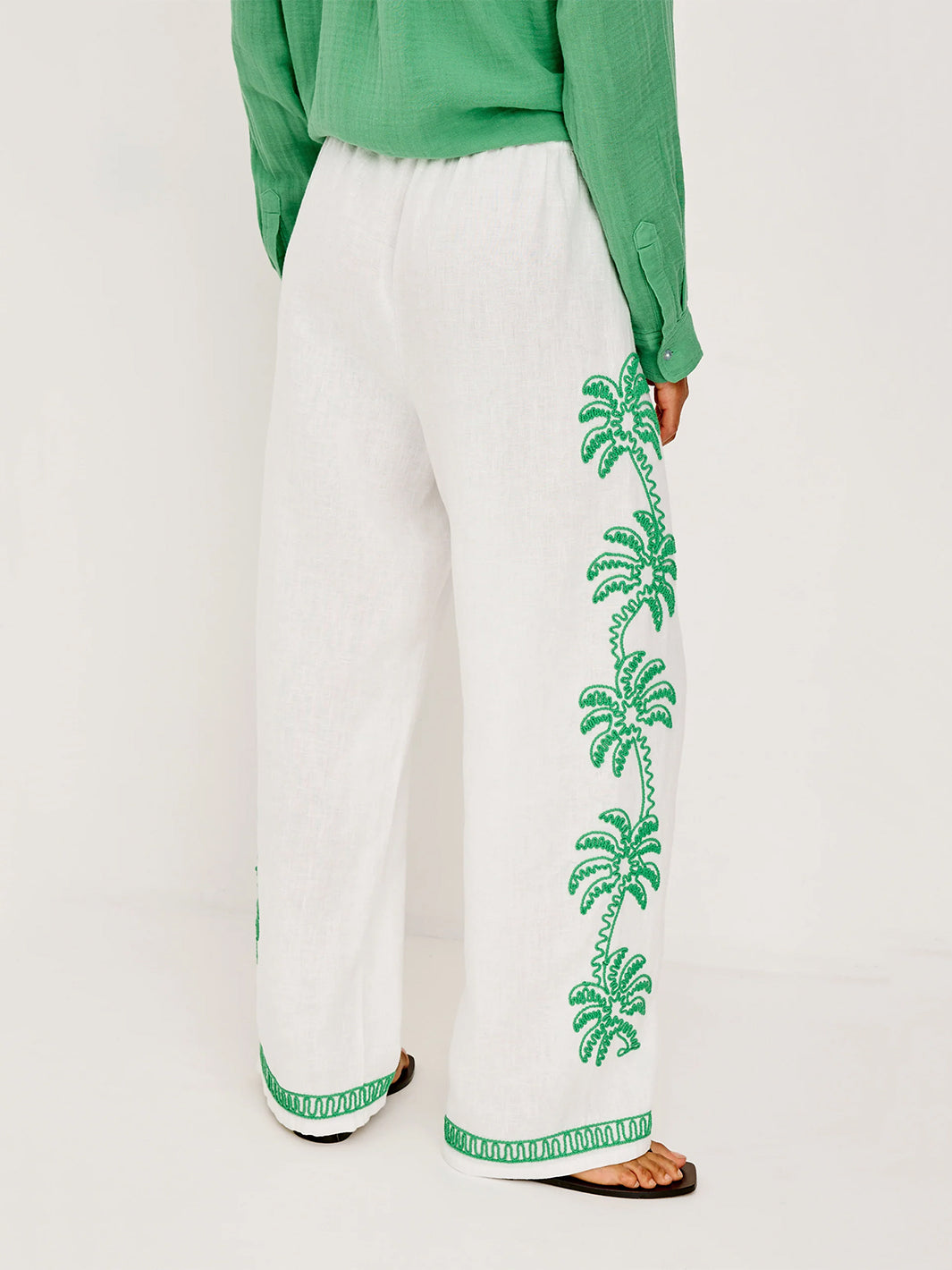 Emmie Pant in Emerald Palms Embroidery
