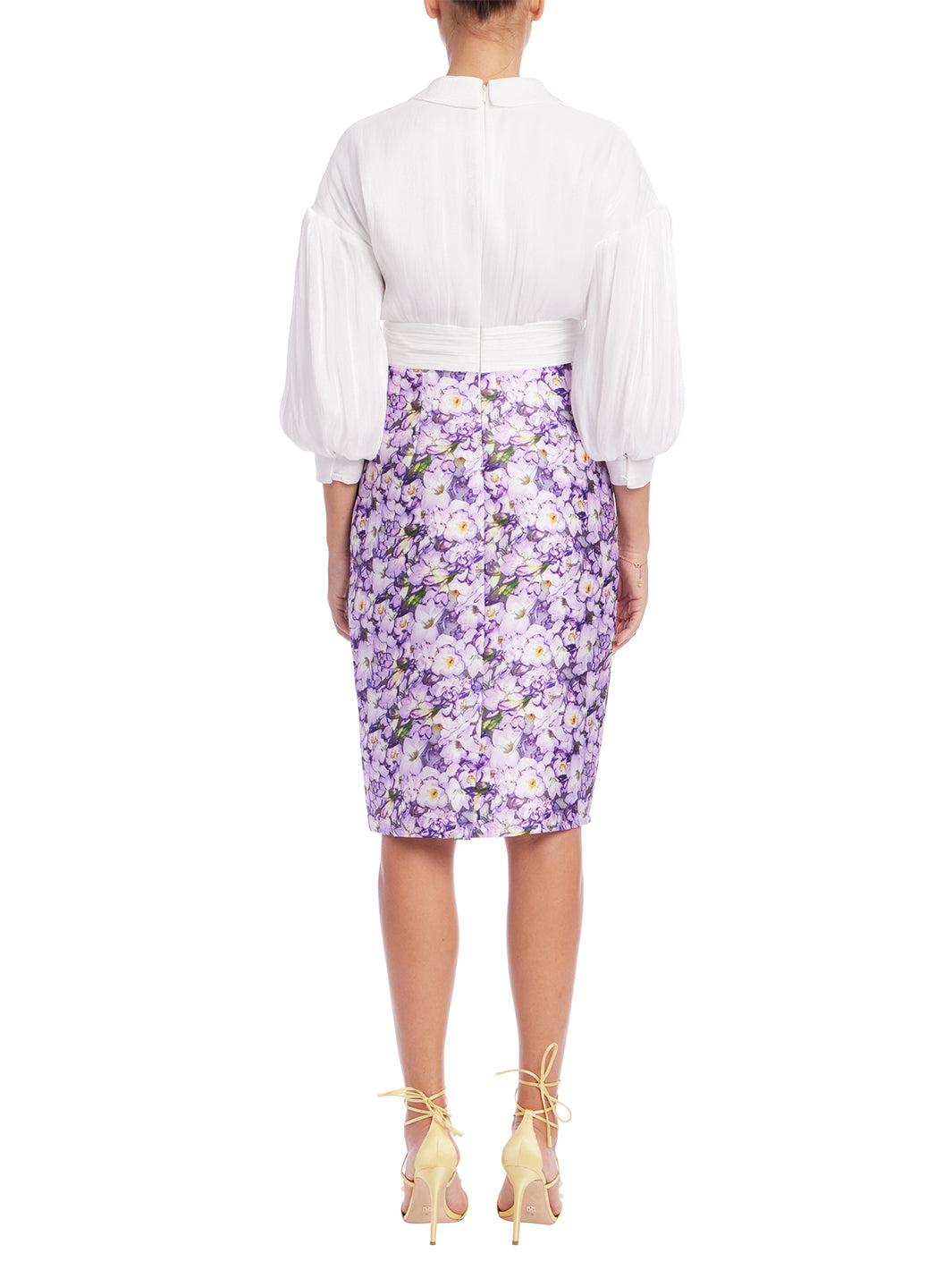 Empire Waist Combo Shirt Dress in Lilac