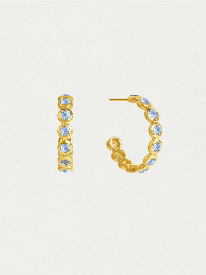 Eternity Small Hoop Earrings in Moonstone/Gold