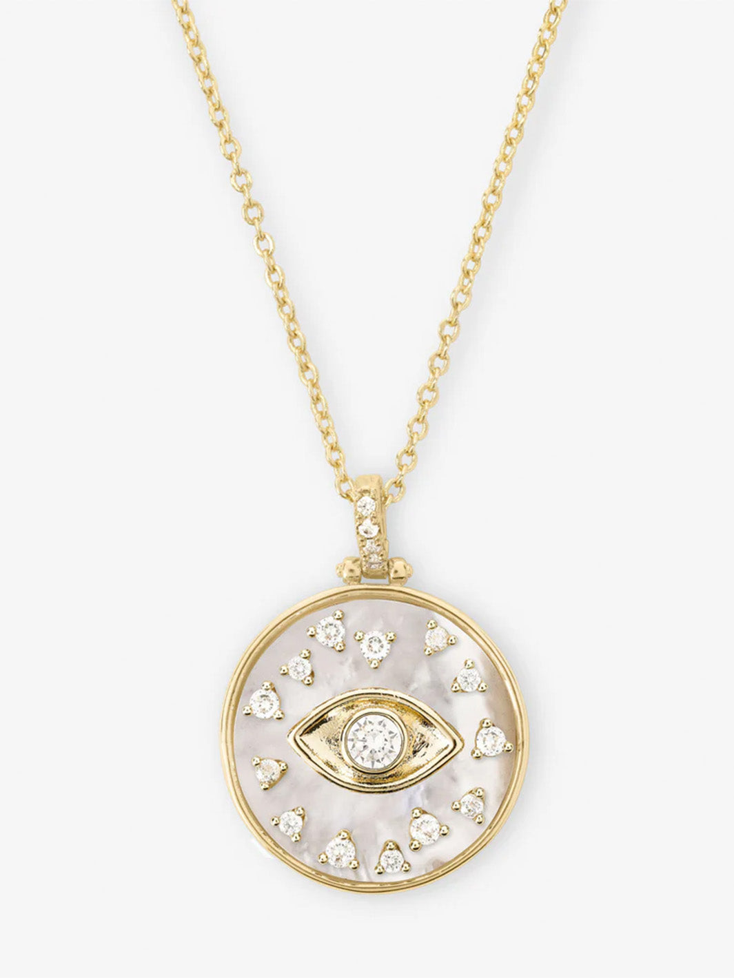Evil Eye Medallion Necklace in Gold