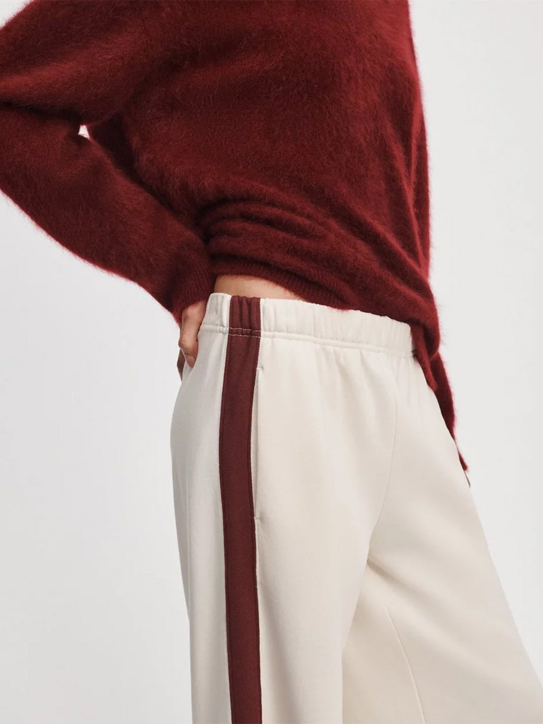 Everyday Terry Track Pant in Dark Red Multi