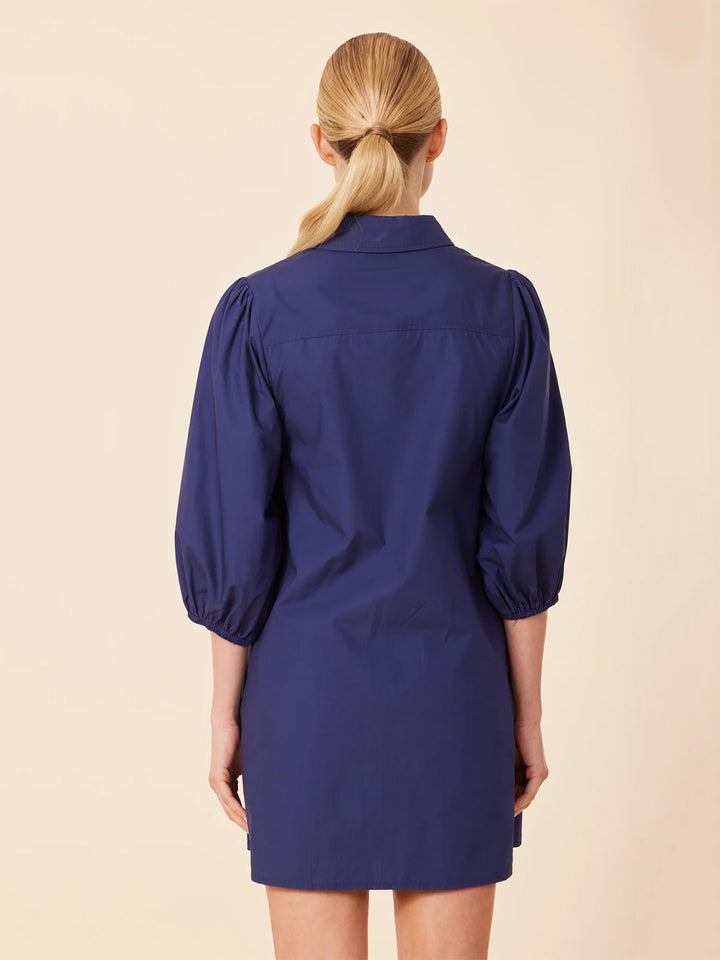 Poplin Exaggerated Sleeve Dress/Tunic in Navy