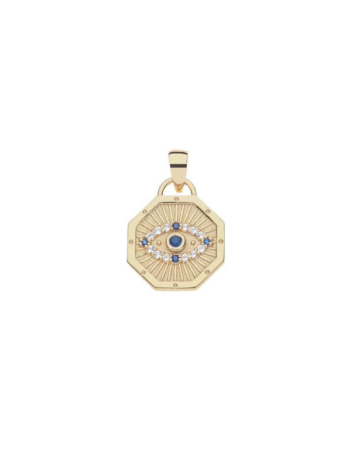 PROTECT Evil Eye Petite Embellished Pendant and Chain in Gold