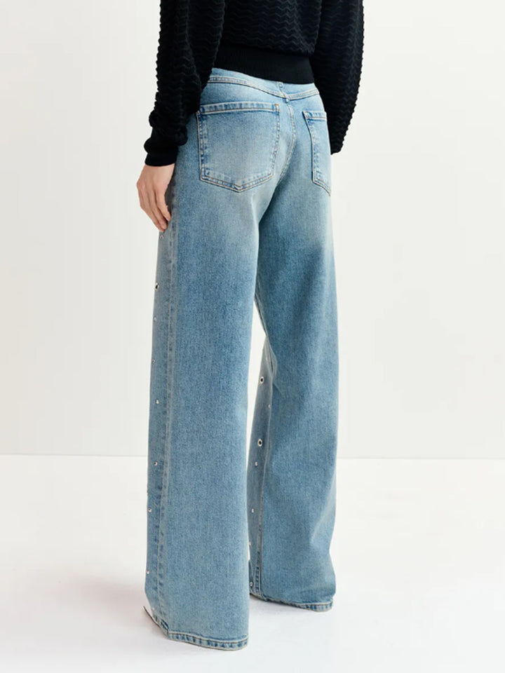 Eyelet Jeans in Blue Garment