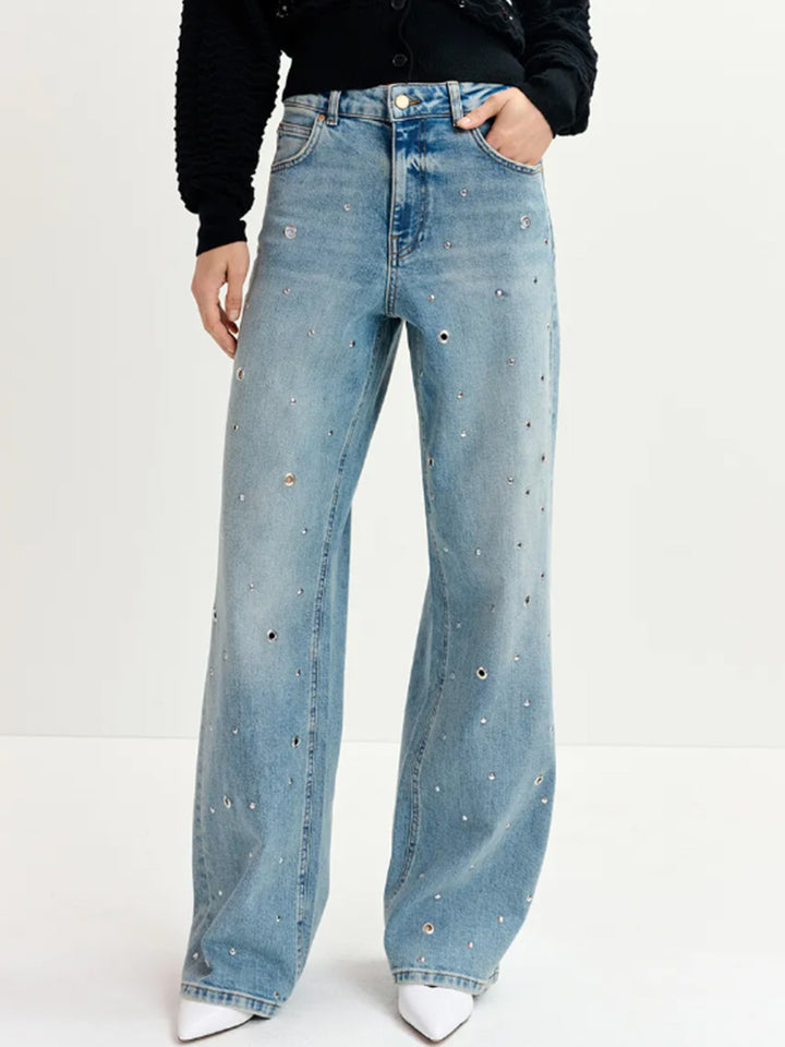 Eyelet Jeans in Blue Garment