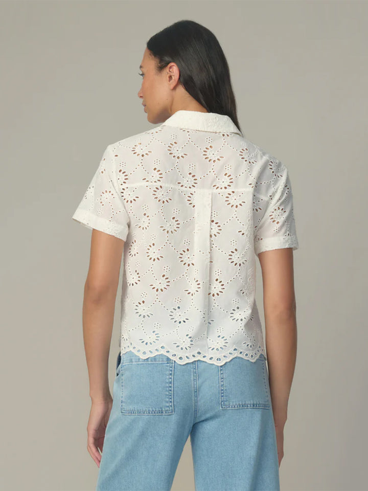 The Eyelet Short Sleeve Shirt in White