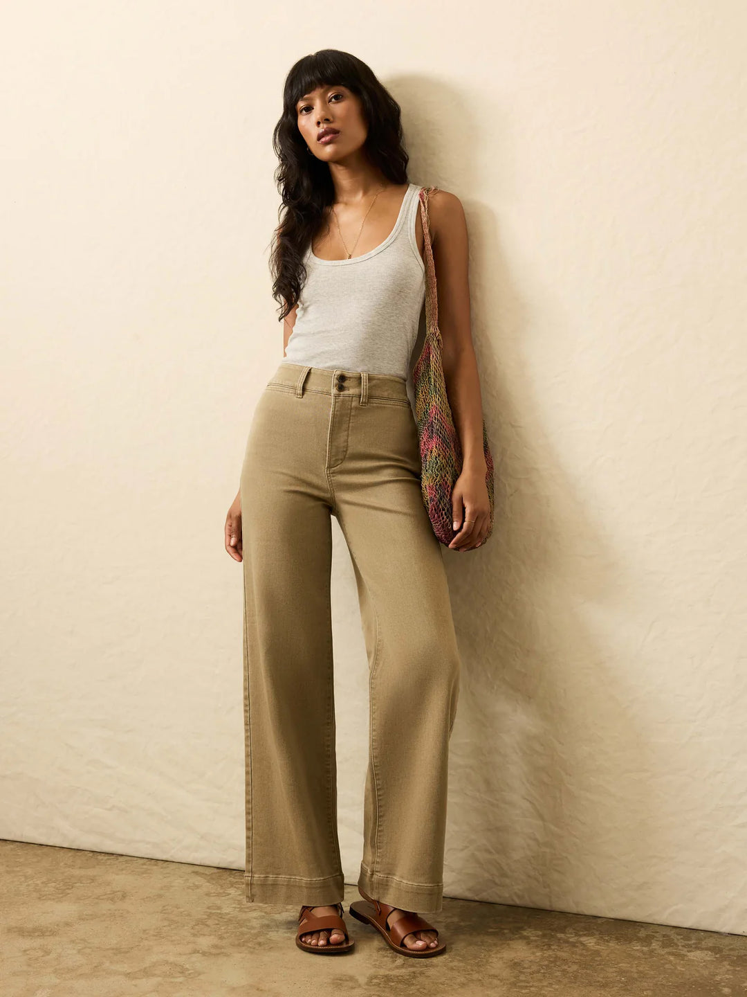 Stretch Terry Sailor Trouser in Dessert Khaki