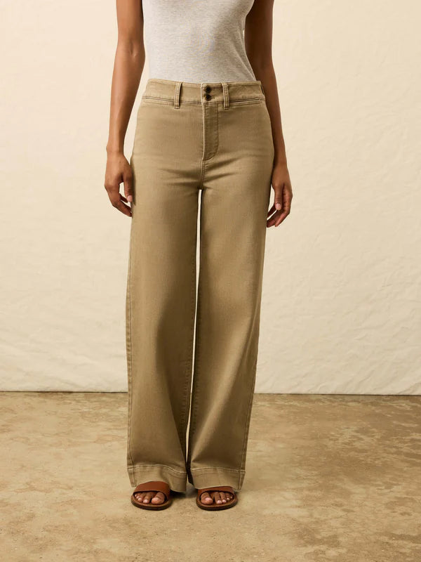 Stretch Terry Sailor Trouser in Dessert Khaki