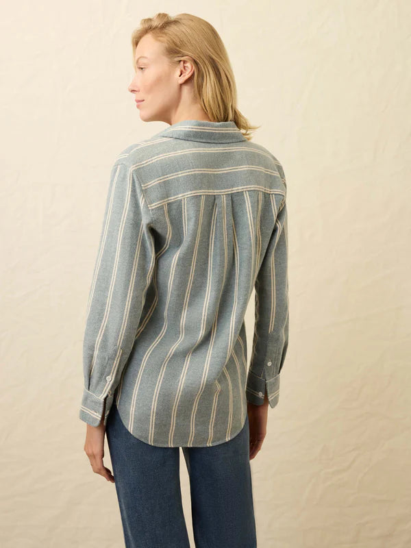 Heirloom Portuguese Flannel Relaxed Shirt in Blue Cove Stripe