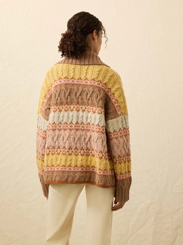 Highland Fairisle Cardigan in Lakeside Haze
