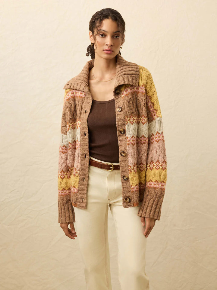 Highland Fairisle Cardigan in Lakeside Haze