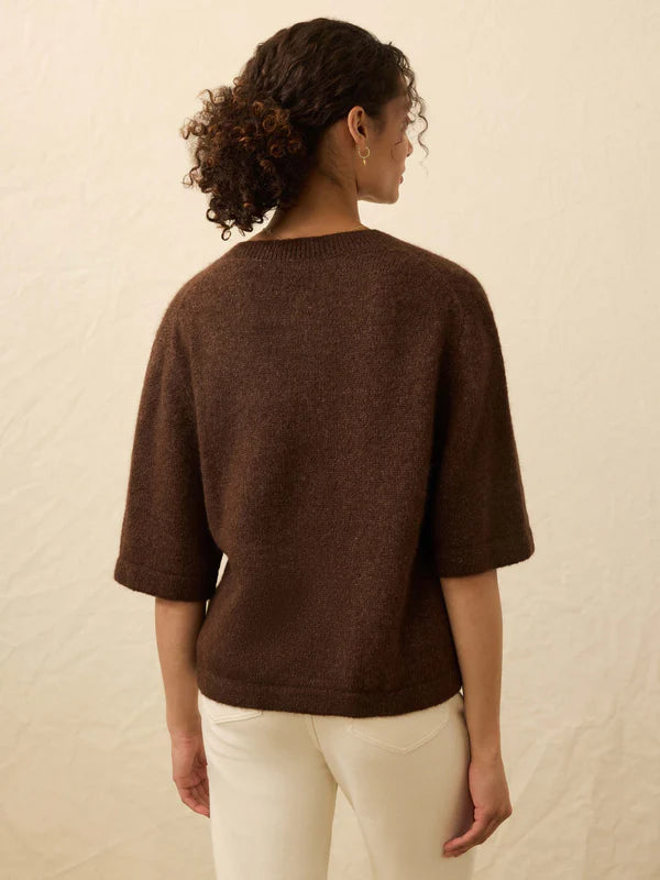 Apres Alpaca Cardigan in Walnut Brown