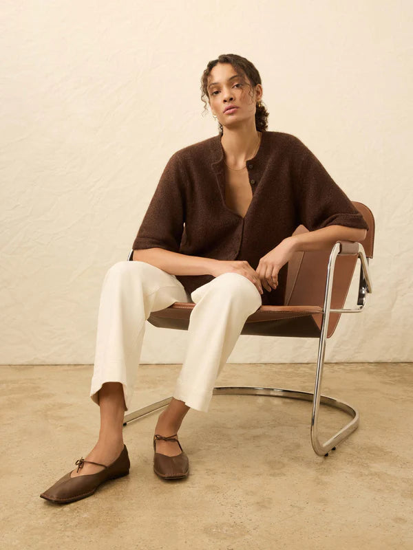 Apres Alpaca Cardigan in Walnut Brown