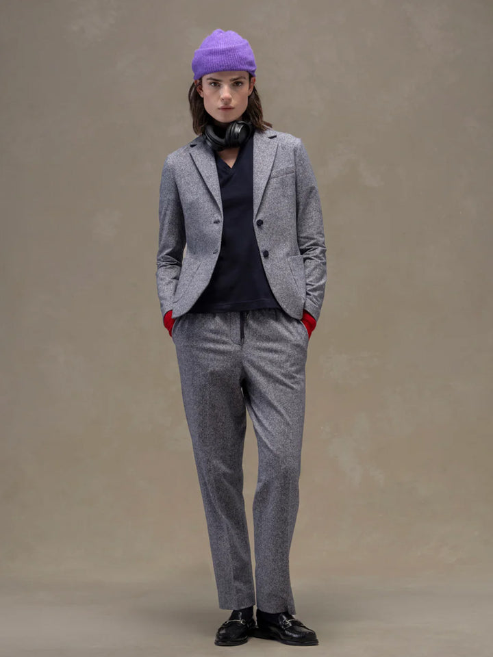 Herringbone Slim Fit Jacket in Navy