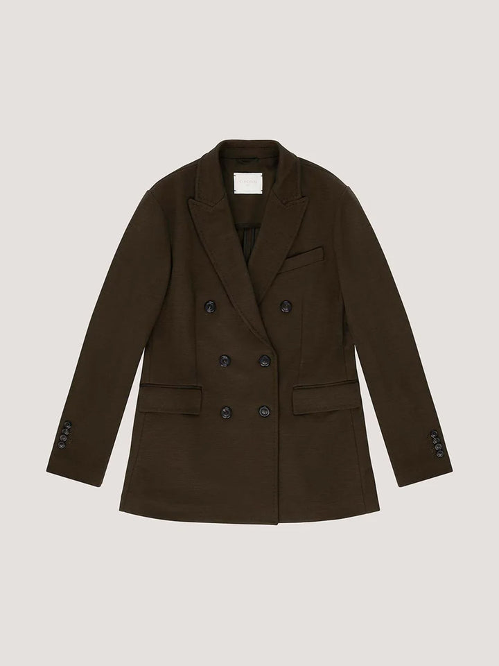 Luxury Double-Breasted Jacket in Dark Forest
