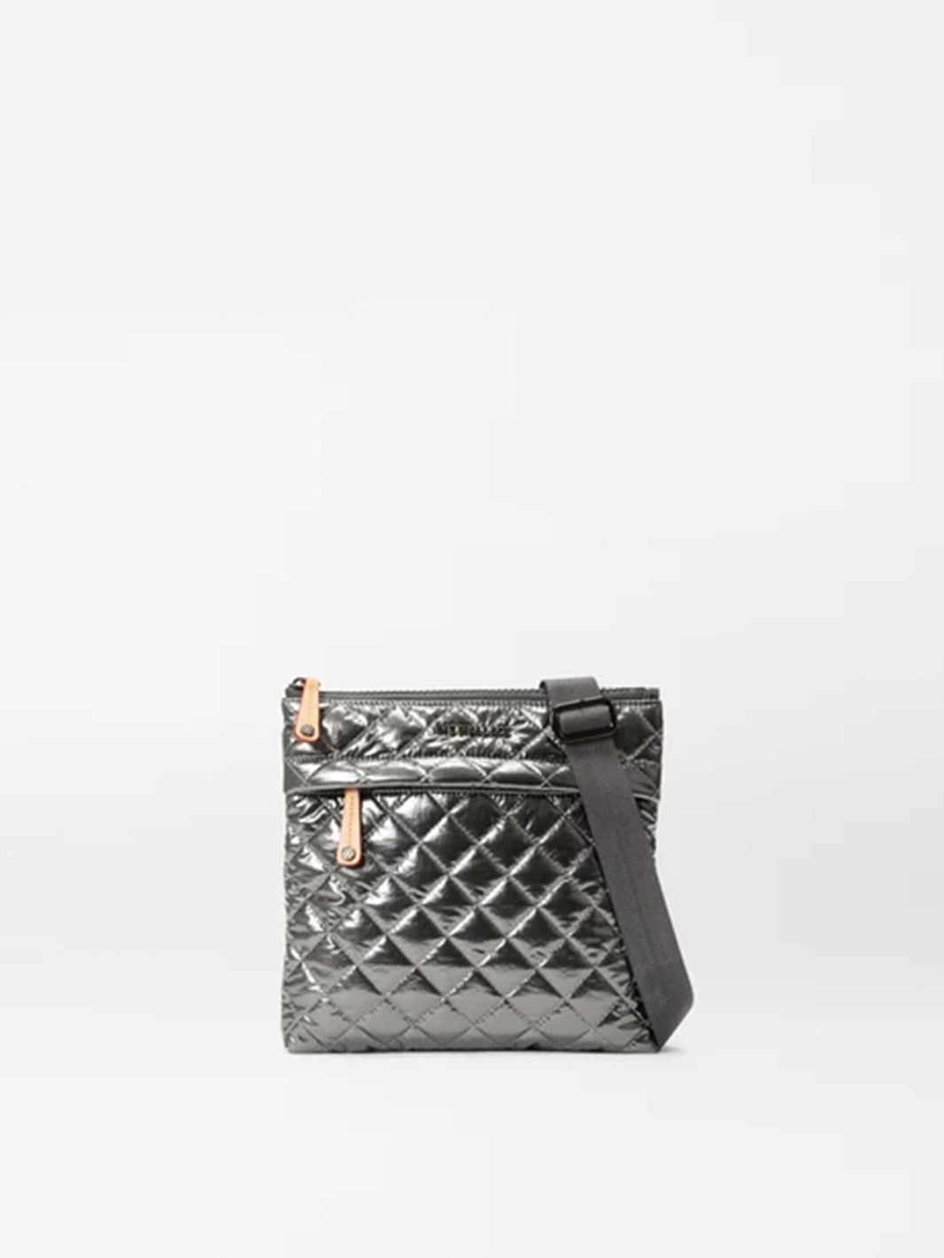 Metro Flat Crossbody in Pewter Metallic