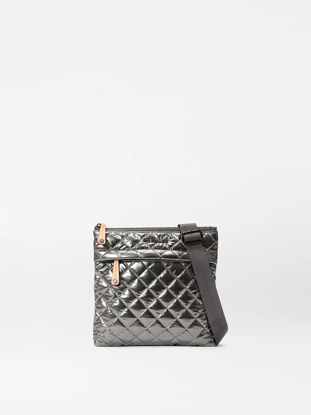 Metro Flat Crossbody in Pewter Metallic