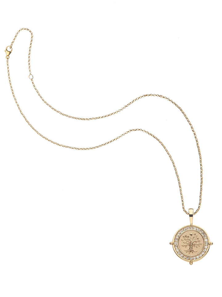 FAITH Petite Embelished Coin and Chain in Gold