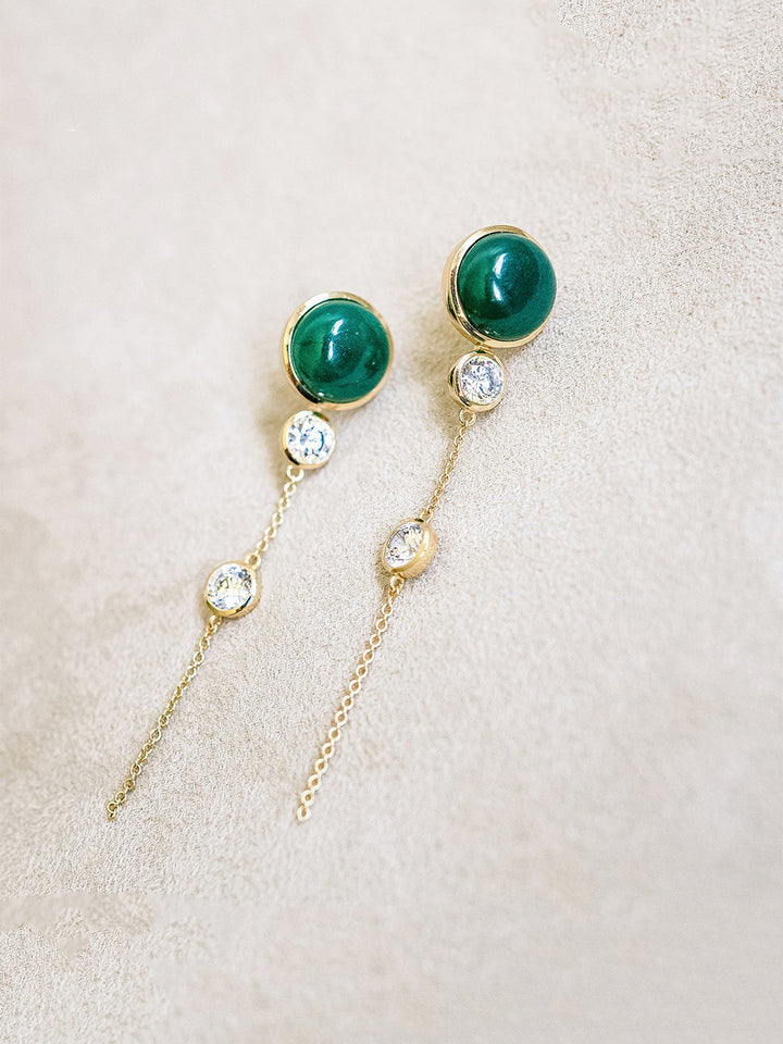 Fallon Drop Earrings in Green Aventurine