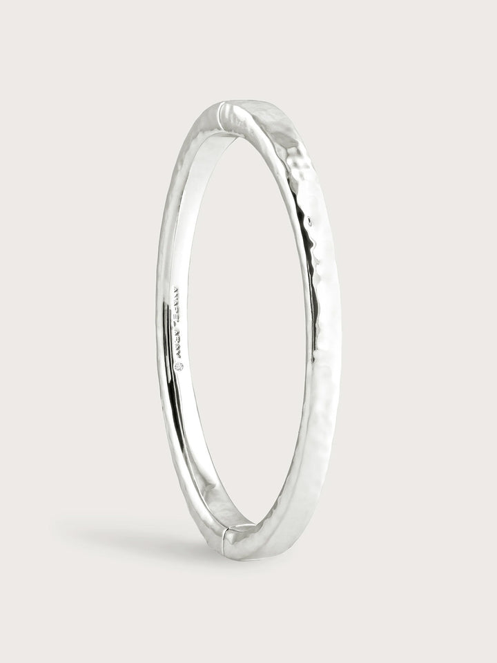 Farrier Medium Hinged Bangle, Silver
