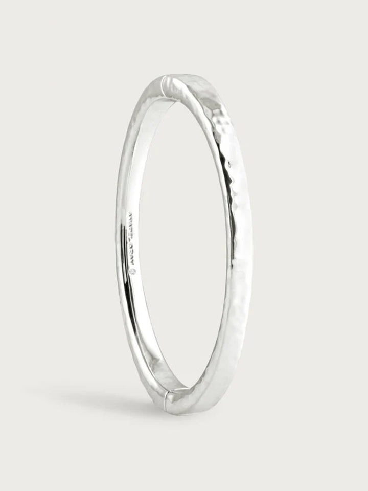 Farrier Medium Hinged Bangle in Silver