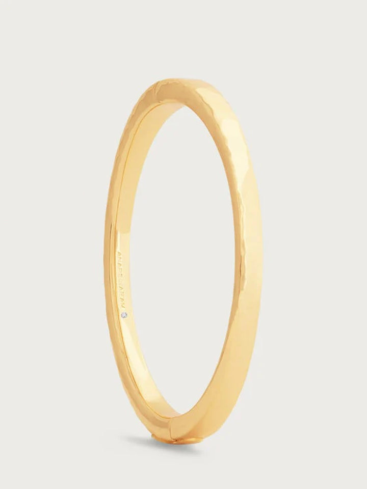 Farrier Medium Hinged Bangle, Gold