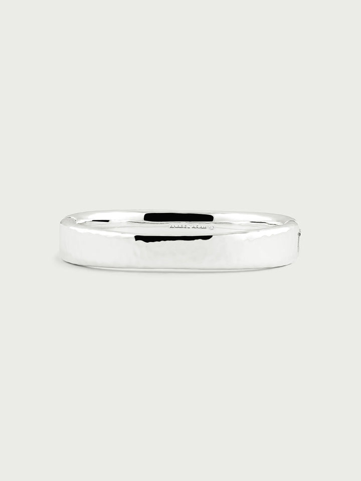 Farrier Wide Hinged Bangle in Silver