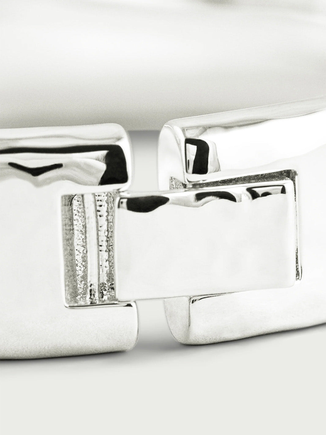 Farrier Wide Hinged Bangle in Silver