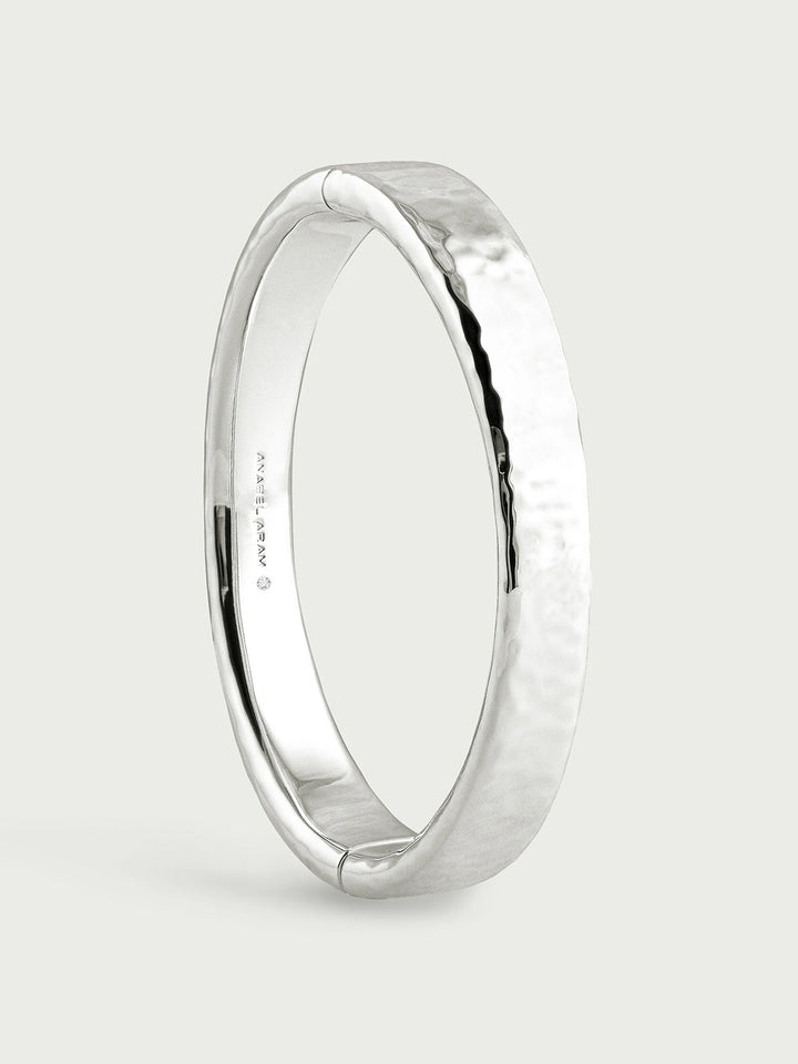 Farrier Wide Hinged Bangle in Silver