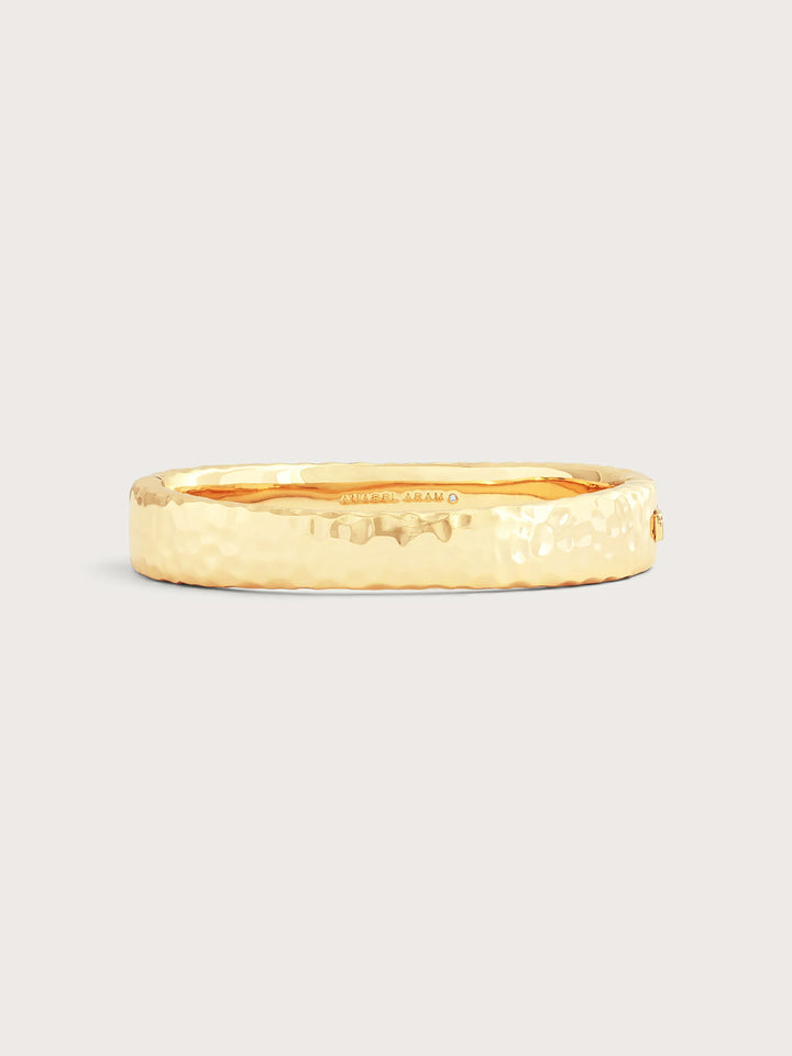 Farrier Wide Hinged Bangle in Gold