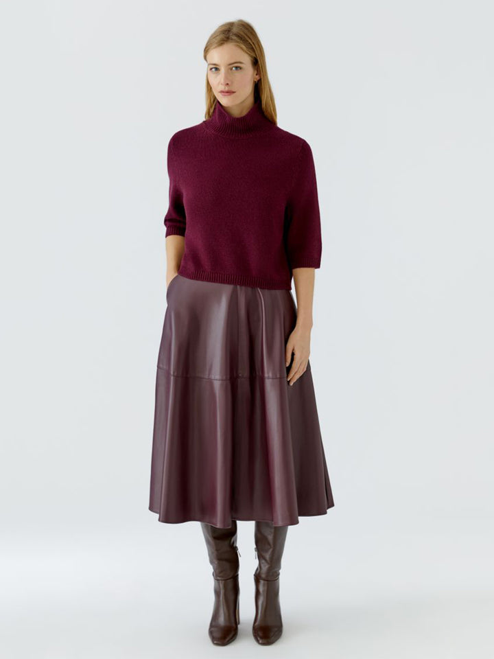 Faux Leather Skirt in Bramble Berry