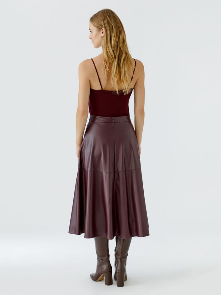 Faux Leather Skirt in Bramble Berry